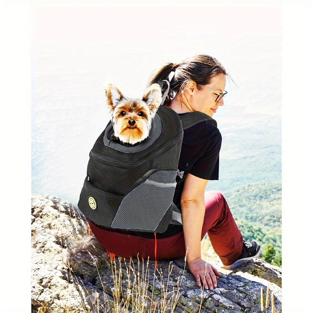 Breathable Mesh Dog Backpack With Adjustable Straps And Belt