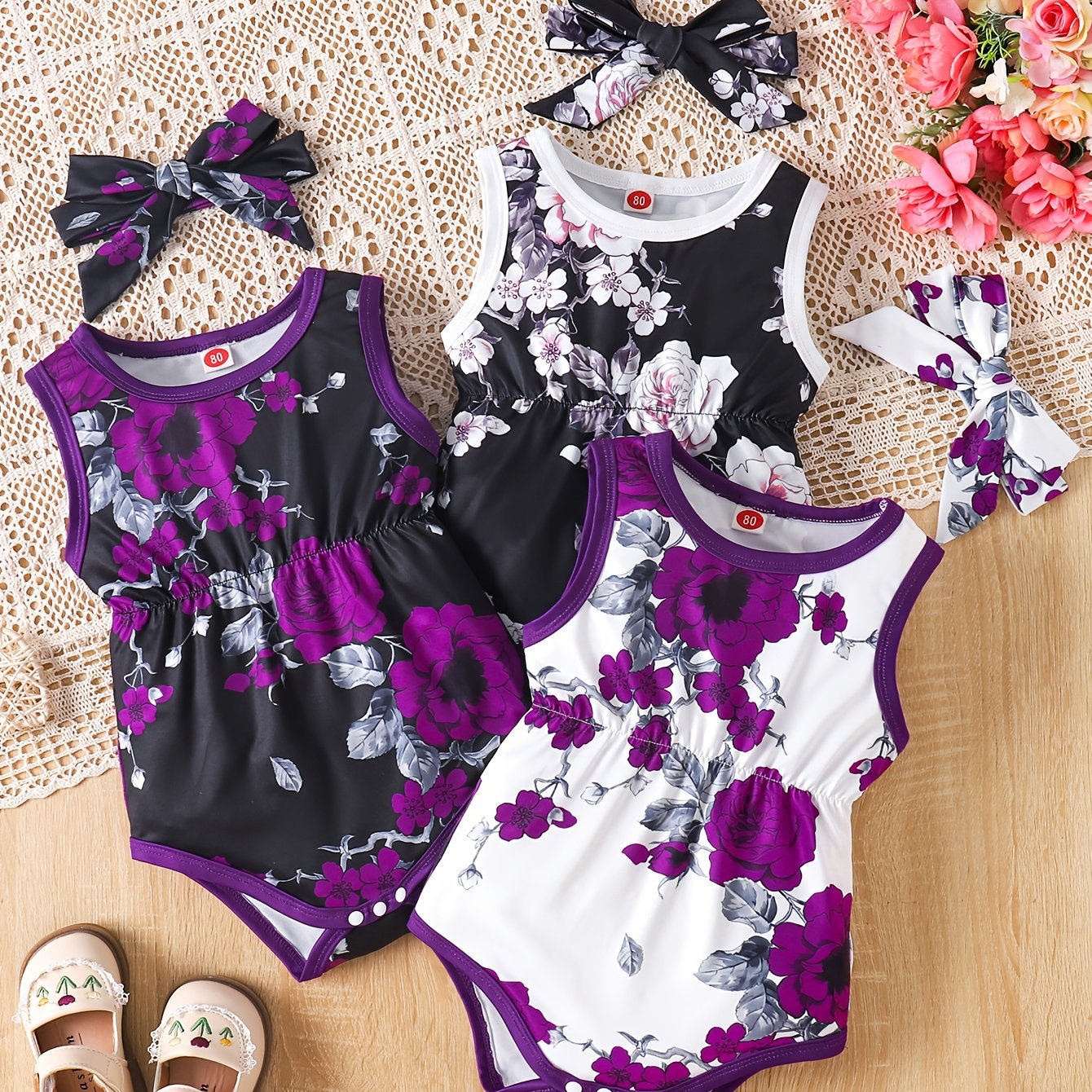 Girls Sleeveless Tank Top and Headband Set 0 to 18 Months