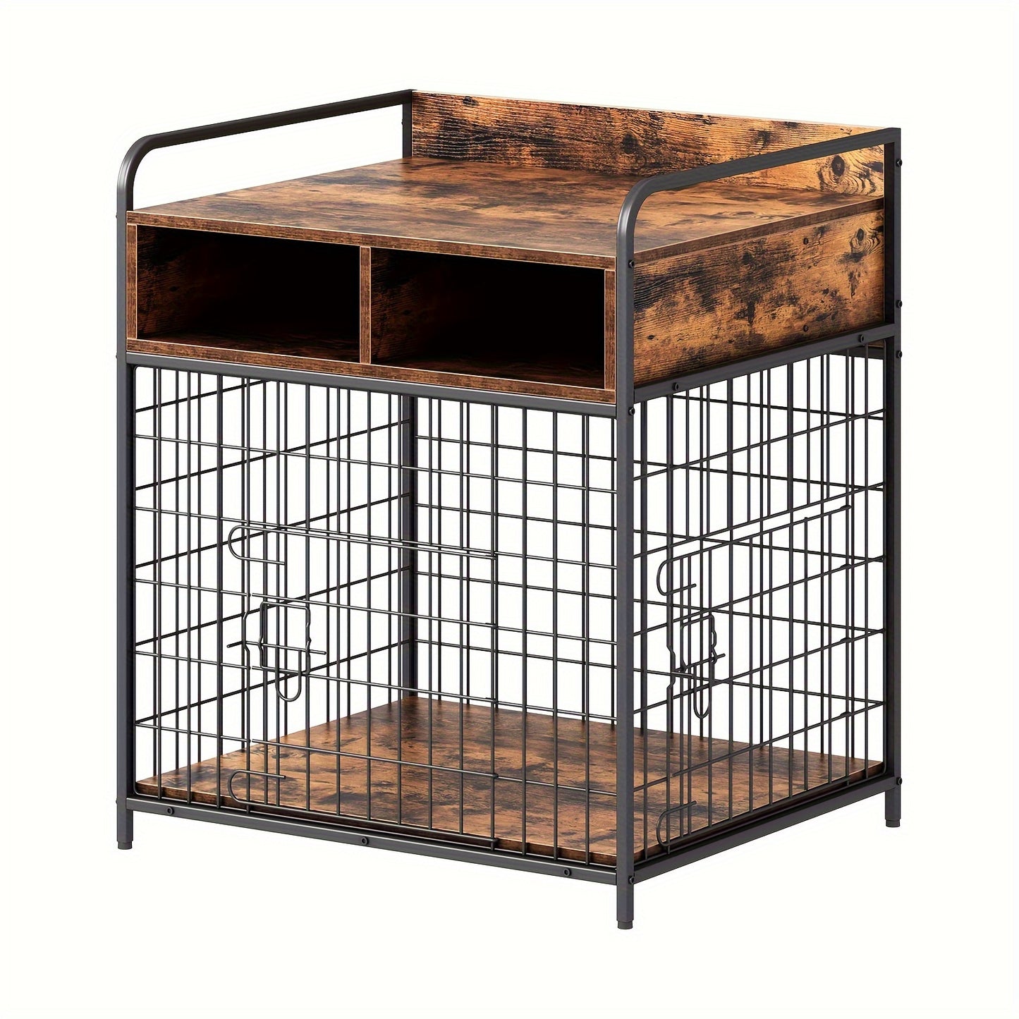 Stylish Dog Crate Furniture for Small Dogs with Drawer Storage and Heavy Duty Metal Frame