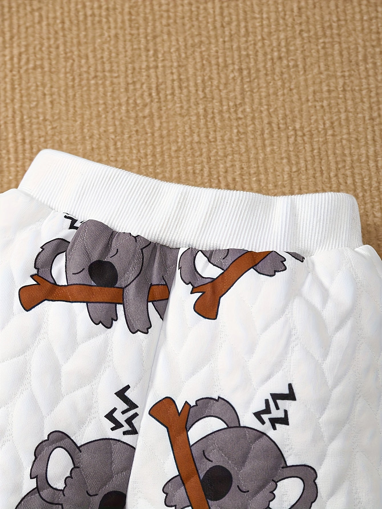 3 Piece Newborn Boy Winter Hooded Koala Print Bodysuit Set