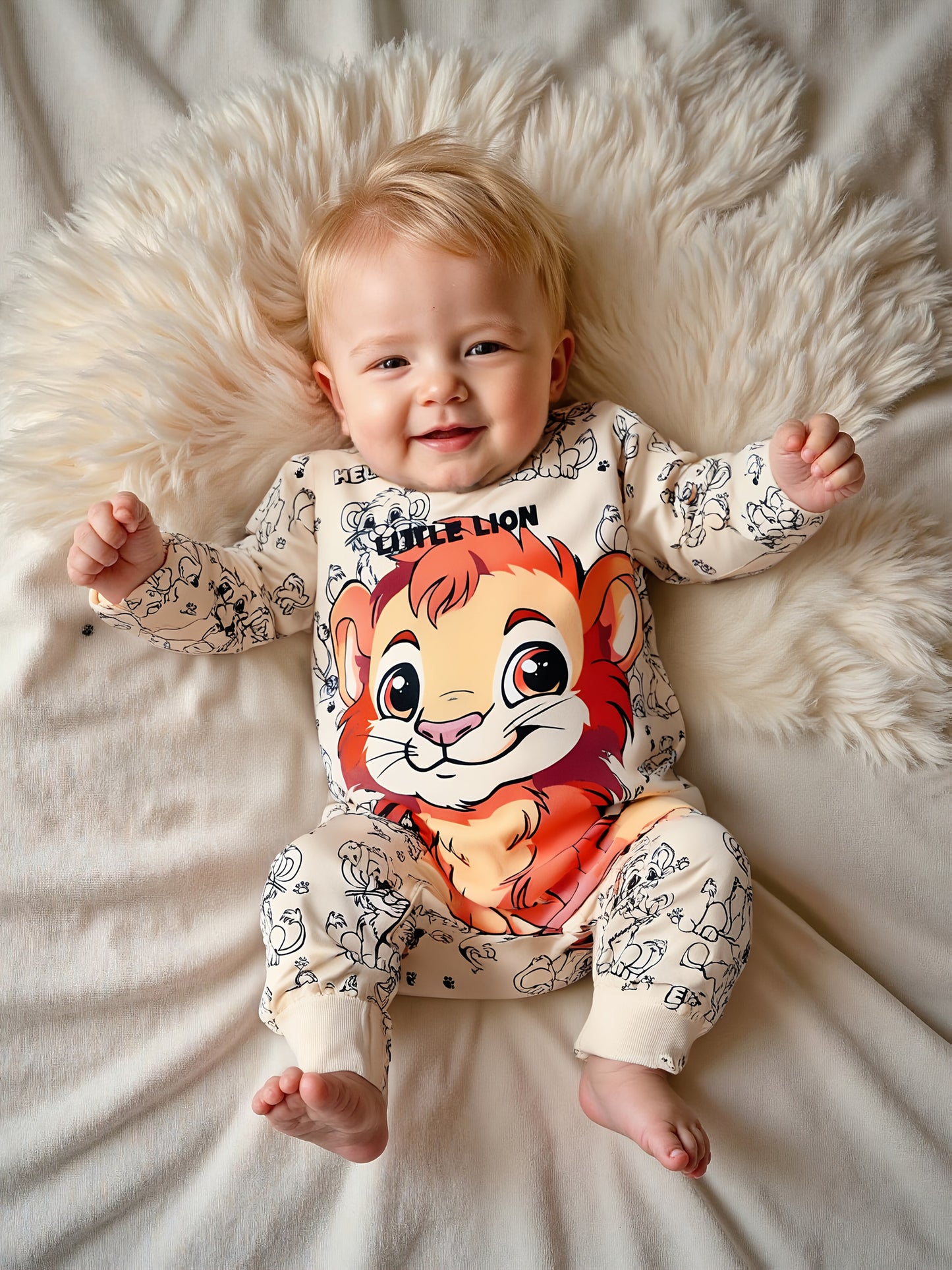 3 Piece Baby Boy Romper Jumpsuit Soft Long Sleeve Cartoon