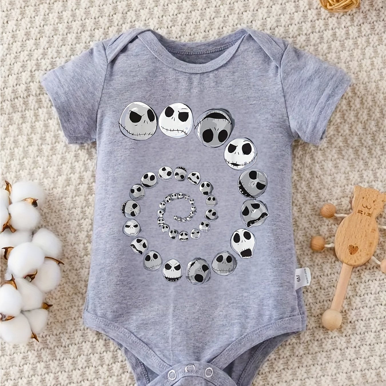 Disney The Nightmare Before Christmas Jack Baby Crawl Clothes 100 Percent Cotton 0-12 Months