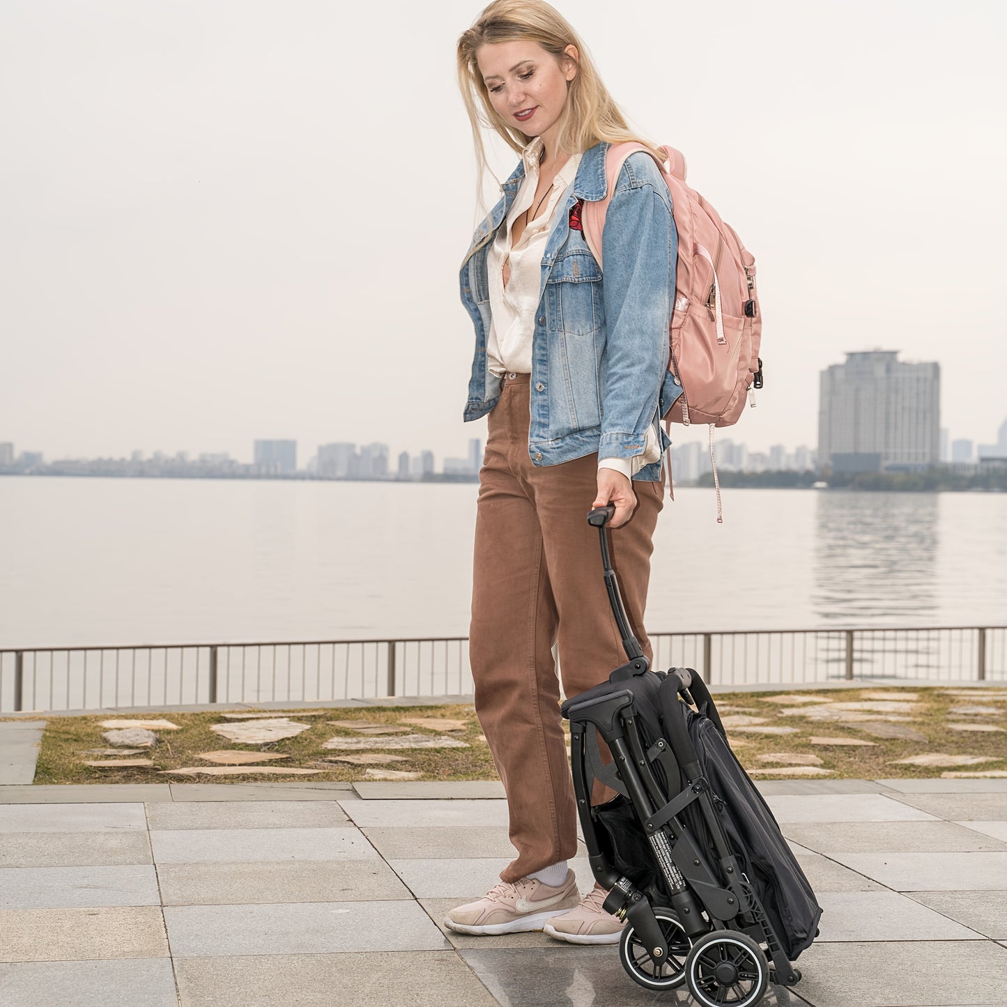 Compact Travel Stroller - Lightweight, One-Hand Folding, Adjustable Backrest & Footrest, Alloy Steel Frame, for Youngsters 6-36 Months