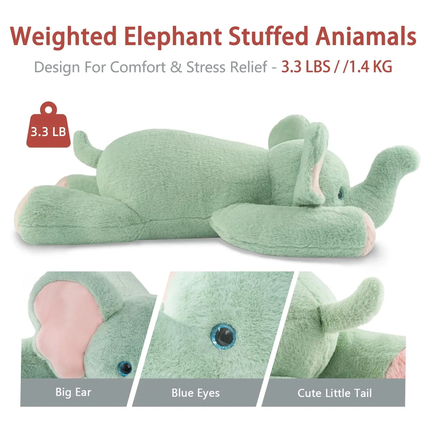 Niuniu Daddy Elephant Weighted Plush Toy Kids and Adults