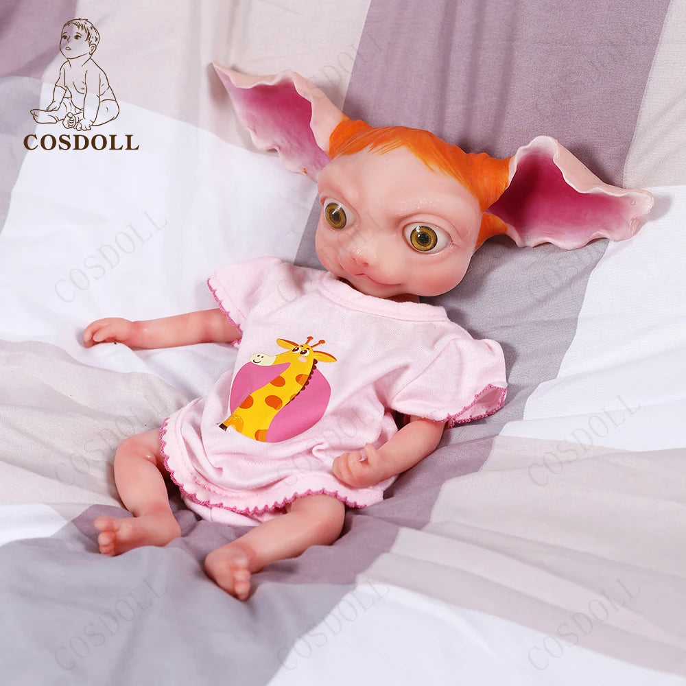 32CM Baby Doll Toys Full Body Silicone Reborn Baby Dolls With Long Ears Elf Boy Toy Soft Gifts Big Eyes Cute Avatar Style Bebe - Loving Babies & Pets Shop