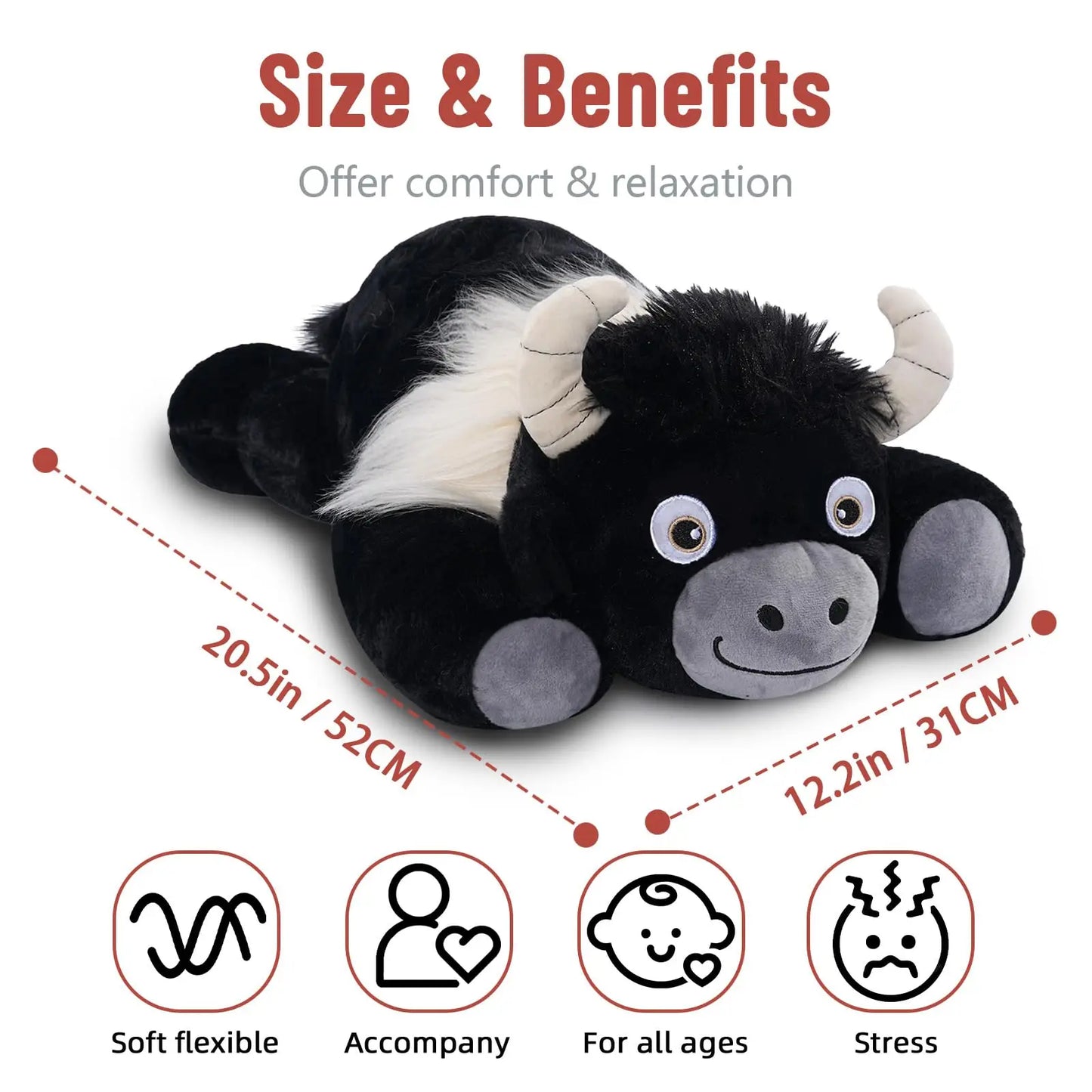 Niuniu Daddy Highland Cow Weighted Plush Large 20 Inch