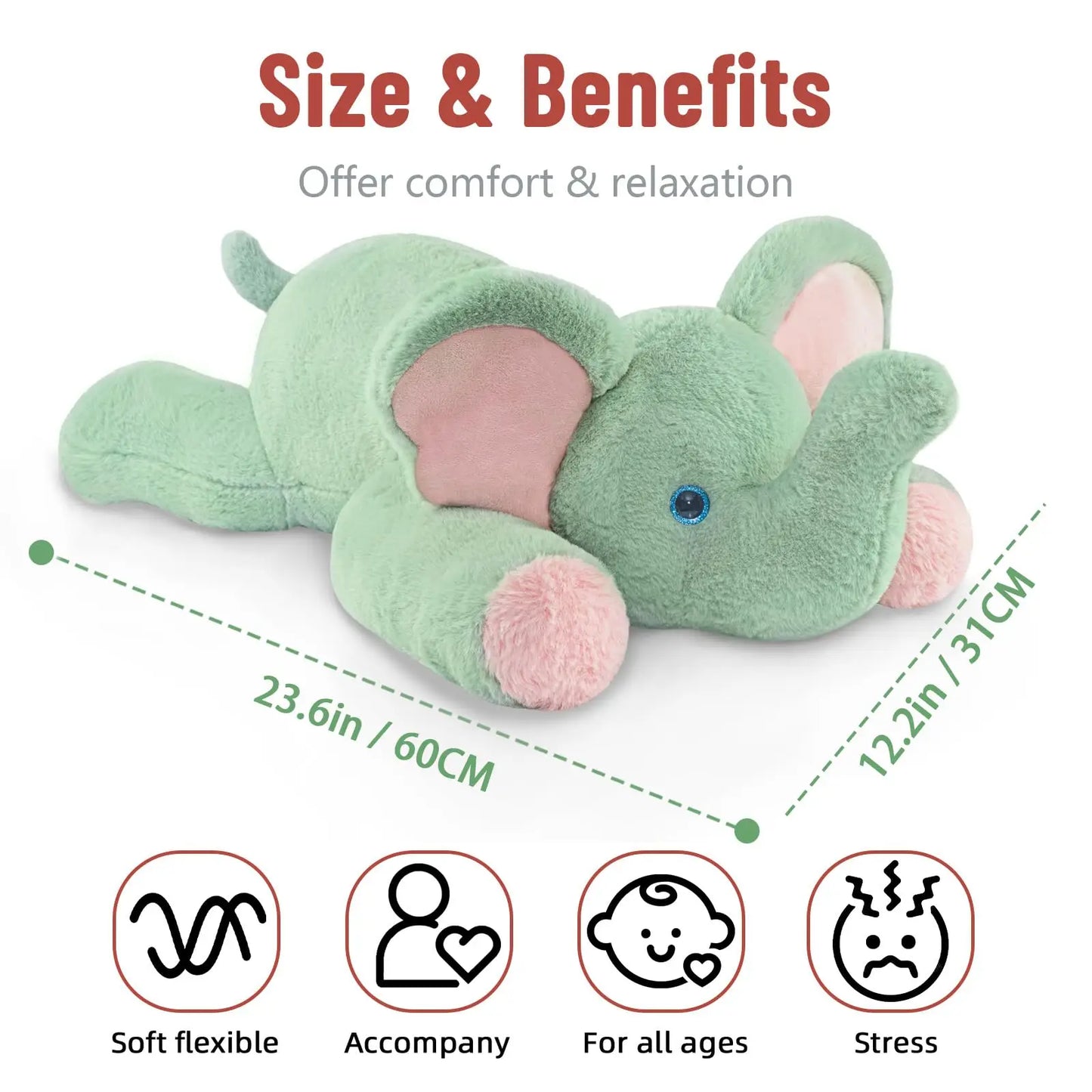 Niuniu Daddy Elephant Weighted Plush Toy Kids and Adults