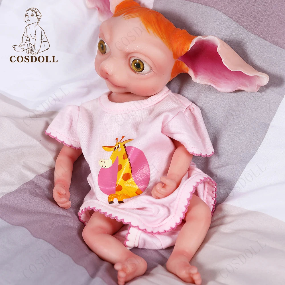 32CM Baby Doll Toys Full Body Silicone Reborn Baby Dolls With Long Ears Elf Boy Toy Soft Gifts Big Eyes Cute Avatar Style Bebe - Loving Babies & Pets Shop