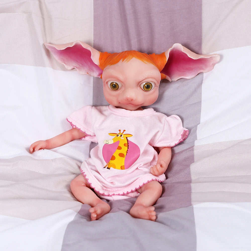 32CM Baby Doll Toys Full Body Silicone Reborn Baby Dolls With Long Ears Elf Boy Toy Soft Gifts Big Eyes Cute Avatar Style Bebe - Loving Babies & Pets Shop