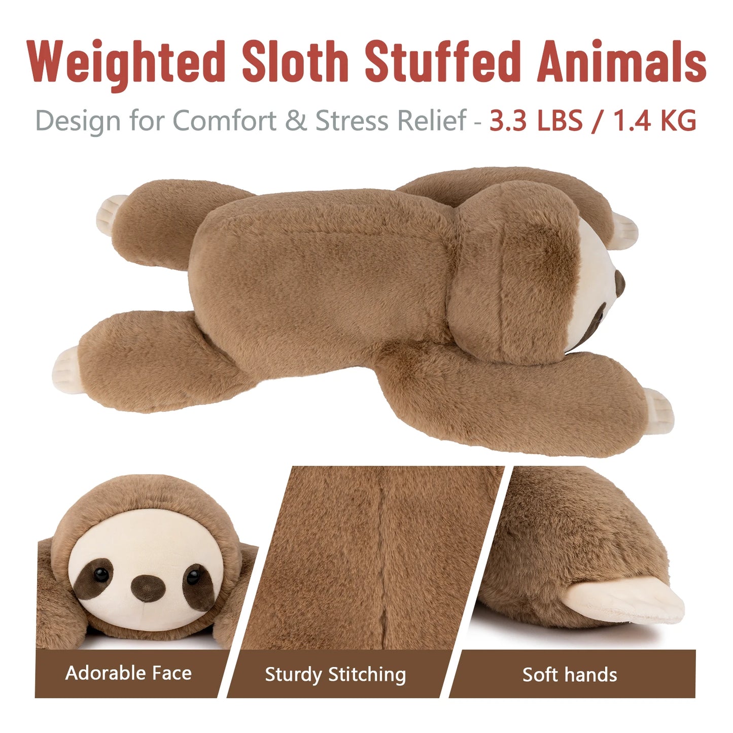 Niuniu Daddy Weighted Sloth Plush Pillow TwentyInch Gift