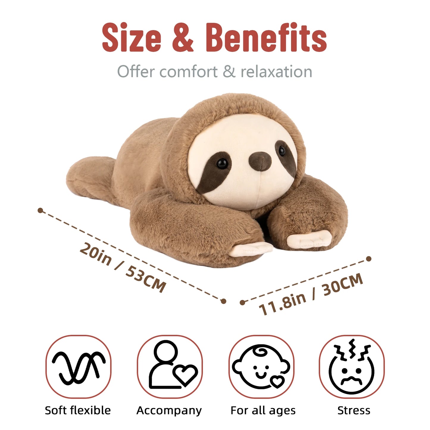 Niuniu Daddy Weighted Sloth Plush Pillow TwentyInch Gift