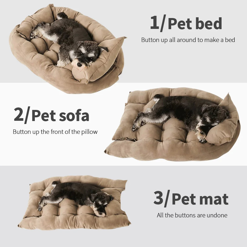 Multifunction Dog Bed Mat 3 IN 1 Dogs Cat Sleeping Bed Sofa Warm Winter Puppy Kitten Nest Kennel Soft Pet Cushion For Dogs Cats - Loving Babies & Pets Shop