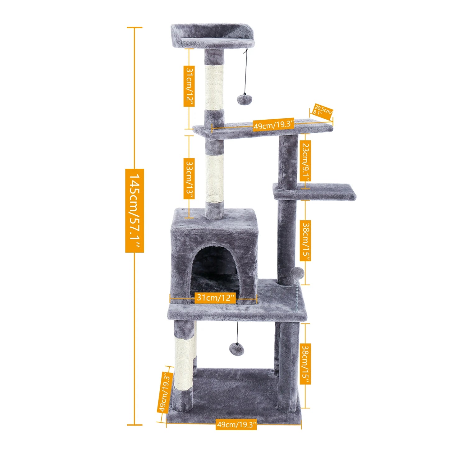 Pet Cat Tree Condo House Scratcher Scratching Post Climbing Tree Toys for Cat Kitten Protecting Furniture Fast Domestic Delivery