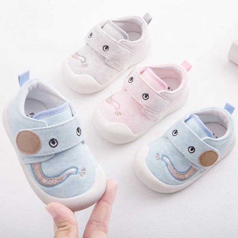 Spring and Autumn New Hot Infant Newborn Baby Girls Boys Prewalker Elephant Cartoon Single Shoes Non-slip Soft Sole Baby Shoes