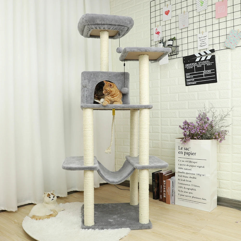 Pet Cat Tree Condo House Scratcher Scratching Post Climbing Tree Toys for Cat Kitten Protecting Furniture Fast Domestic Delivery