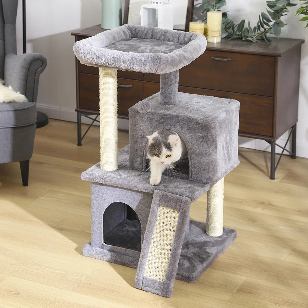 Pet Cat Tree Condo House Scratcher Scratching Post Climbing Tree Toys for Cat Kitten Protecting Furniture Fast Domestic Delivery