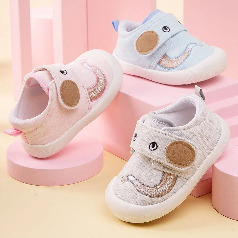 Spring and Autumn New Hot Infant Newborn Baby Girls Boys Prewalker Elephant Cartoon Single Shoes Non-slip Soft Sole Baby Shoes