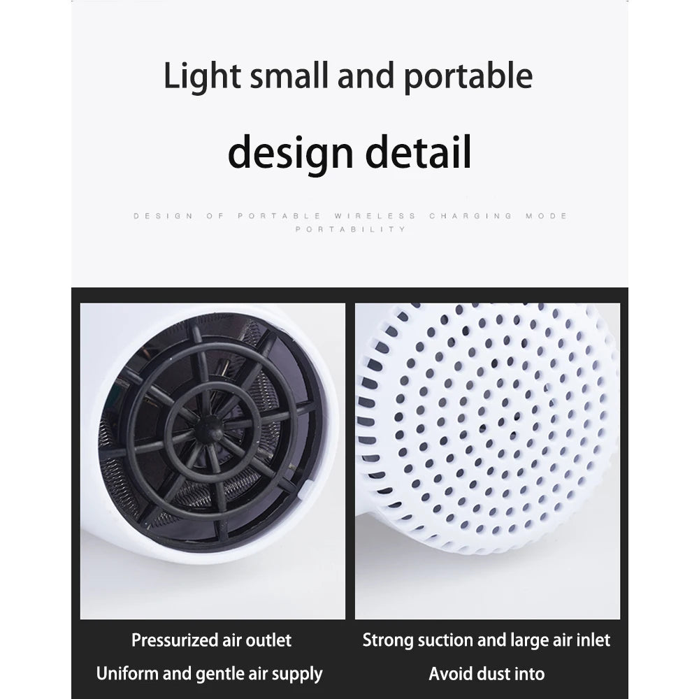 Infant Cordless Hair Dryer Portable Wireless Blow Dryer with USB Output and Detachable Design