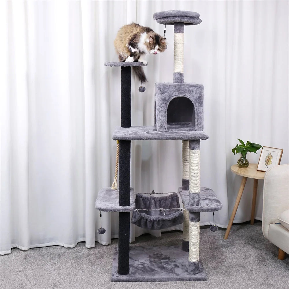 Pet Cat Tree Condo House Scratcher Scratching Post Climbing Tree Toys for Cat Kitten Protecting Furniture Fast Domestic Delivery