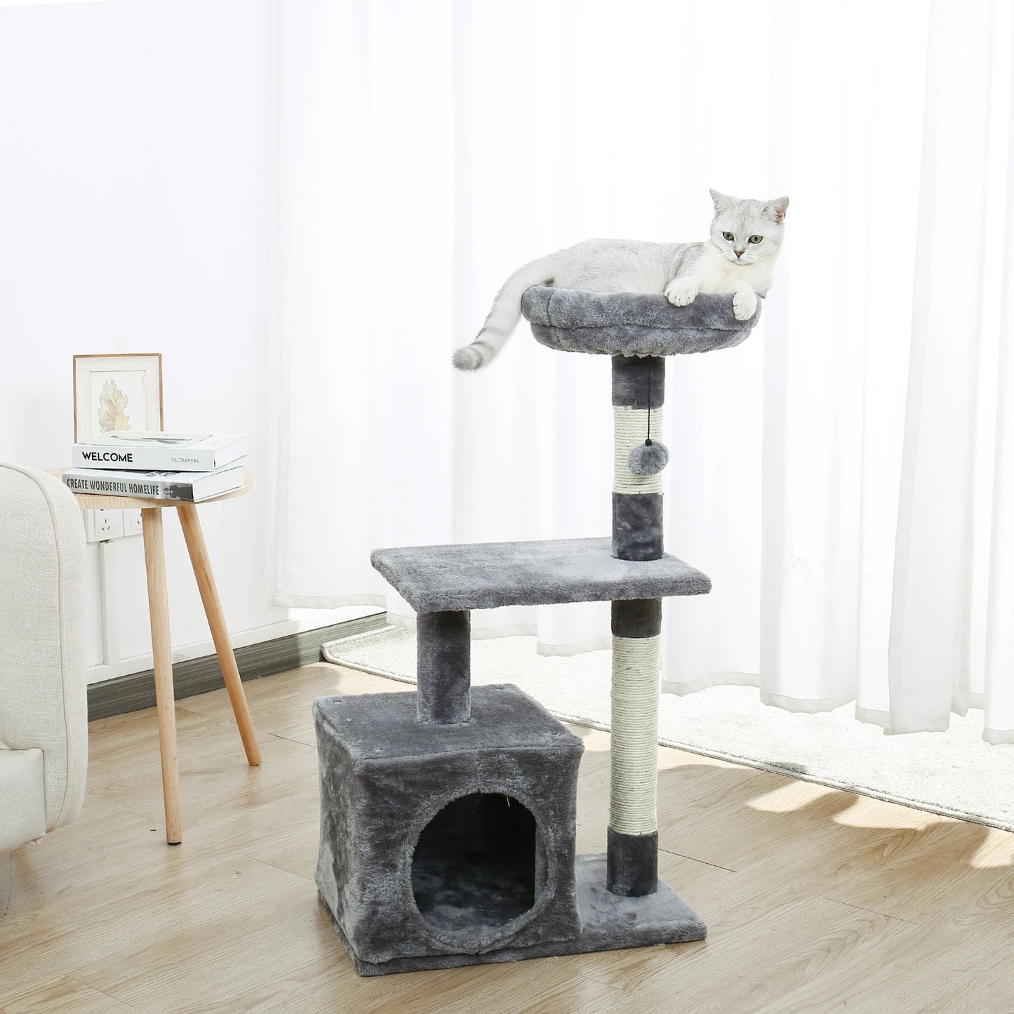 Pet Cat Tree Condo House Scratcher Scratching Post Climbing Tree Toys for Cat Kitten Protecting Furniture Fast Domestic Delivery
