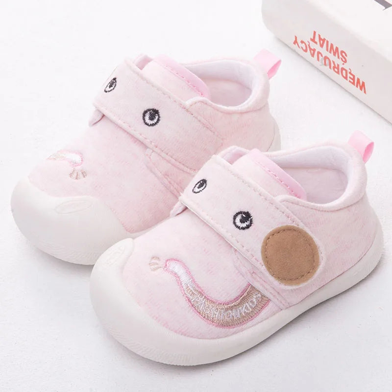 Spring and Autumn New Hot Infant Newborn Baby Girls Boys Prewalker Elephant Cartoon Single Shoes Non-slip Soft Sole Baby Shoes