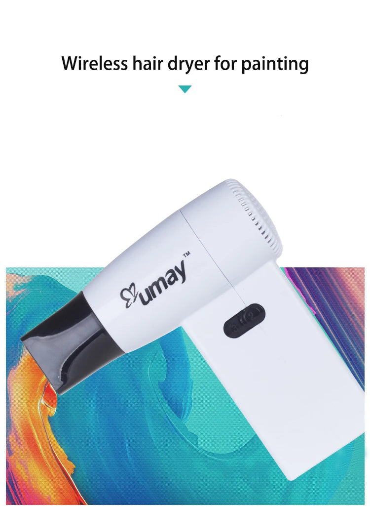 Infant Cordless Hair Dryer Portable Wireless Blow Dryer with USB Output and Detachable Design