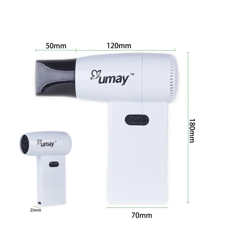 Infant Cordless Hair Dryer Portable Wireless Blow Dryer with USB Output and Detachable Design