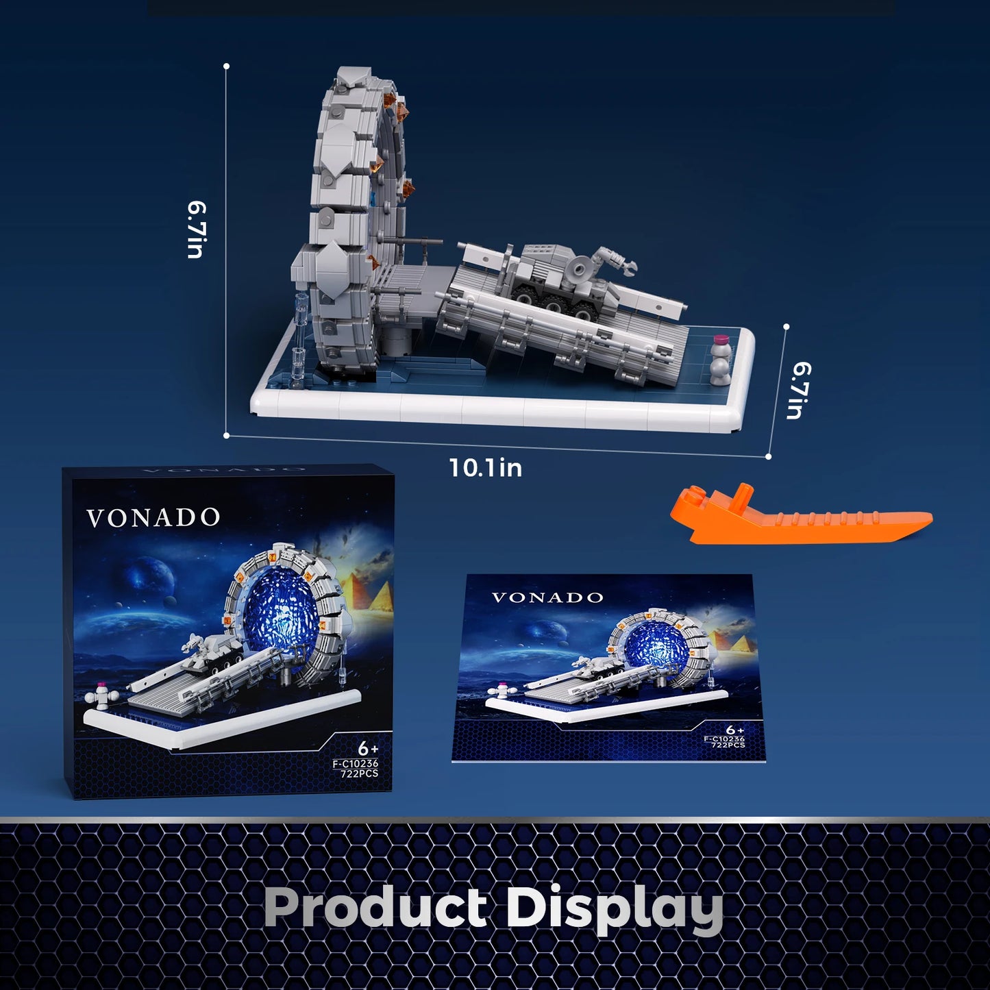 Stargateal Building Block Kit 722PCS Movie Space Travel Scenes Mobile Chariots Toys