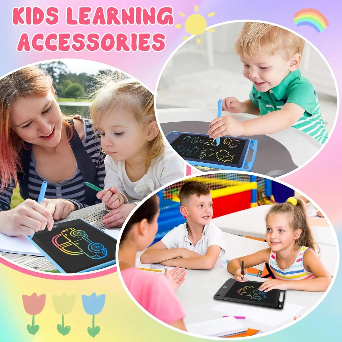 12 Pack LCD Writing Tablet for Kids, 6.5 Inch Colorful Doodle Board Drawing Tablet,toys for children，educational toys - Loving Babies & Pets Shop