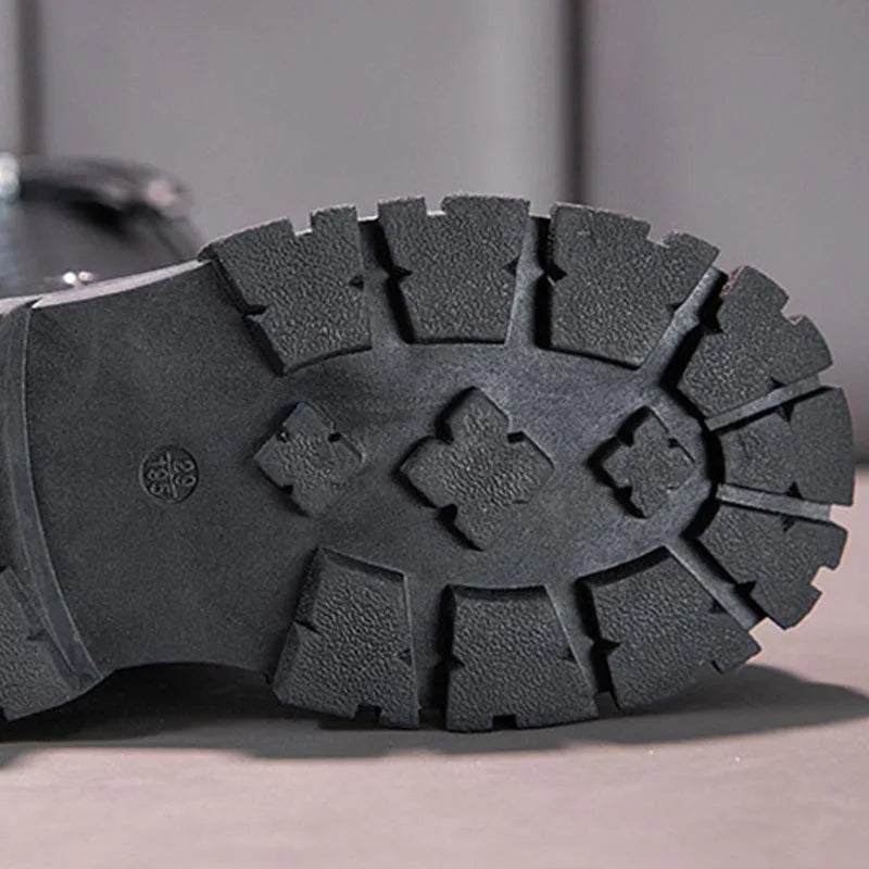 Girls Boots Zip Kids Knee High Non-Slip Plush Long Snow Boots for Girls High Leather Boots Winter Fashion Boot Princess Shoes