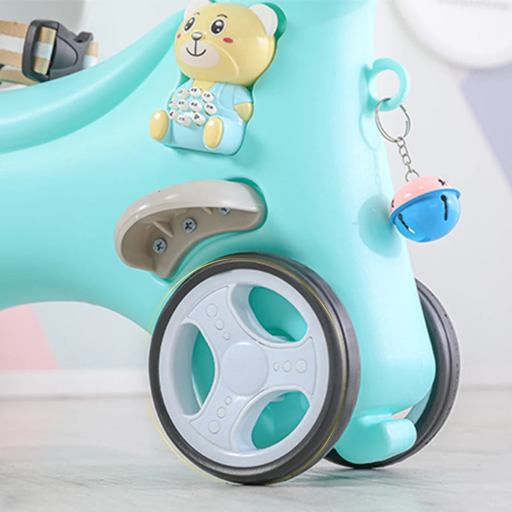 Rocking Horse for Toddlers, Balance Bike Ride On Toys with Push Handle, Backrest and Balance Board for Baby Girl and Boy - Loving Babies & Pets Shop