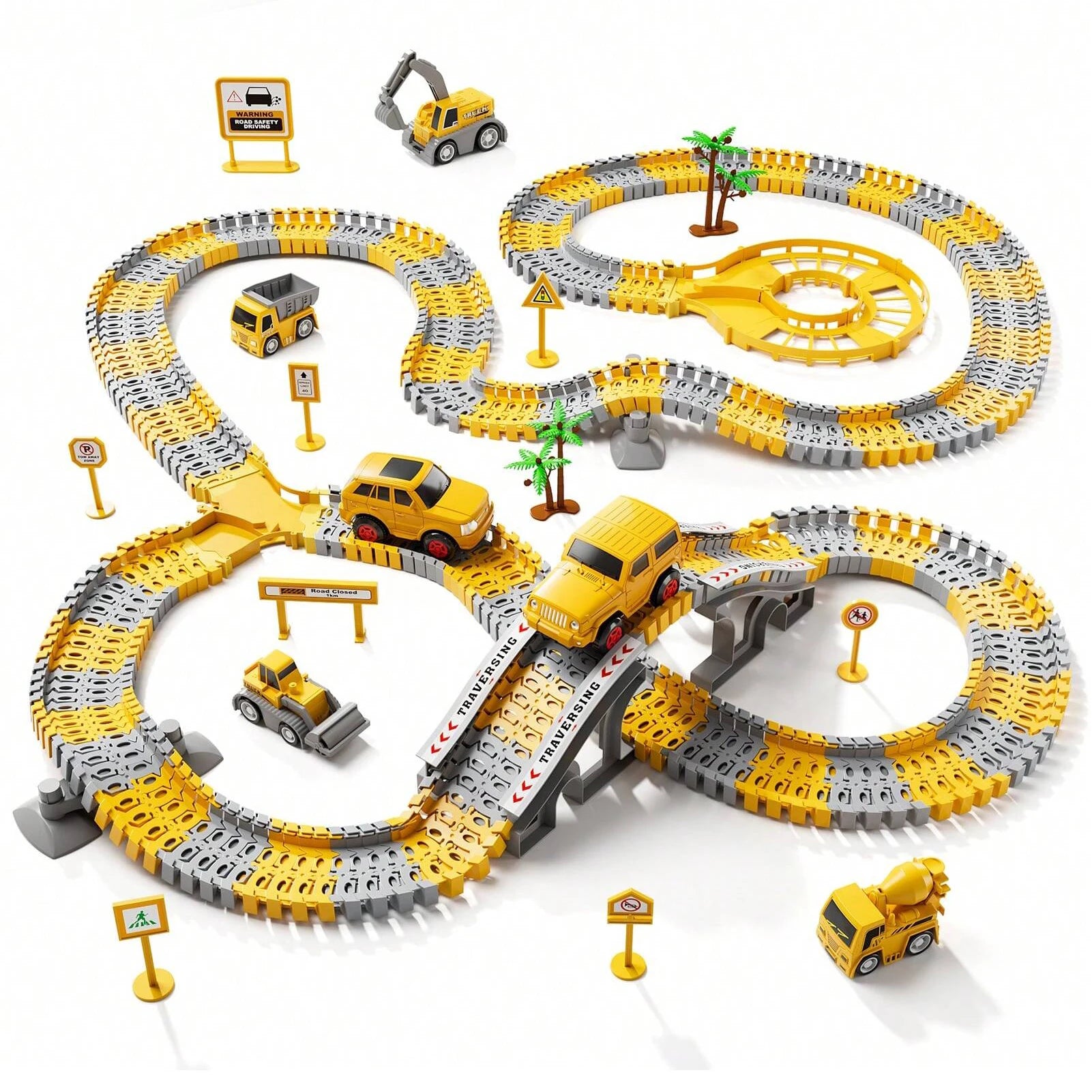 Toddler Boy Toys 236 PCS Race Tracks Toys Gifts for 3 4 5 Year Old Boys Kids, 6 PCS Construction Car Toys Gifts for 2 3 4 5 Year - Loving Babies & Pets Shop