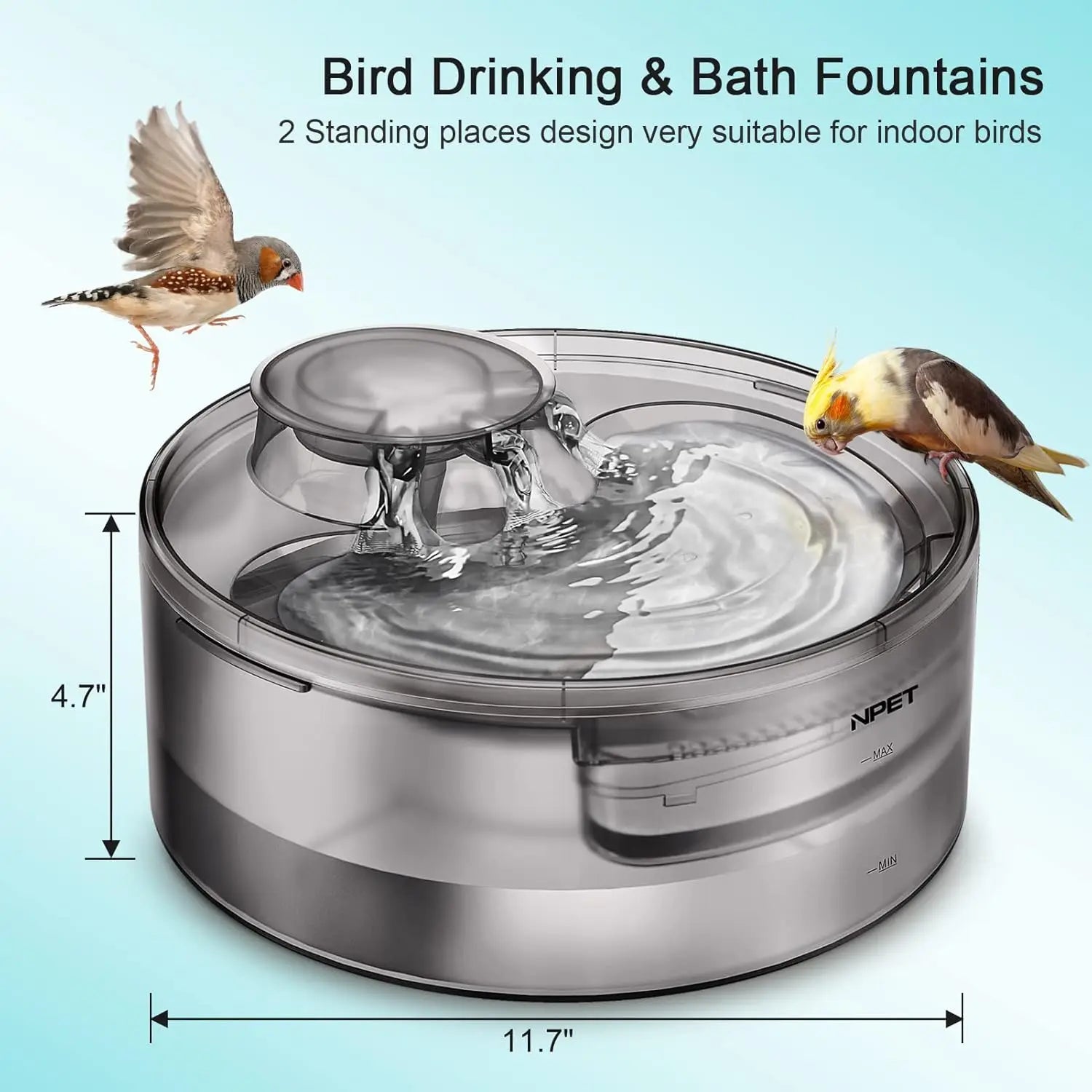 NPET DF10 Dog Water Fountain, 170oz/1.3Gallon/5L Large Automatic Pet Water Dispenser Dog Water Bowl for Cat, Dogs, Multiple Pets - Loving Babies & Pets Shop