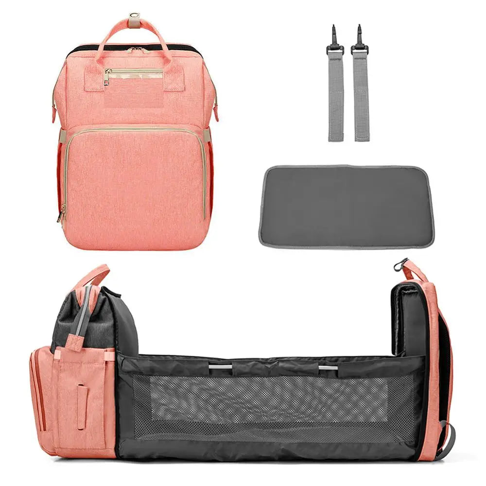 Fashionable Portable Folding Crib Diaper Bag Large Capacity Baby Stroller Organizer