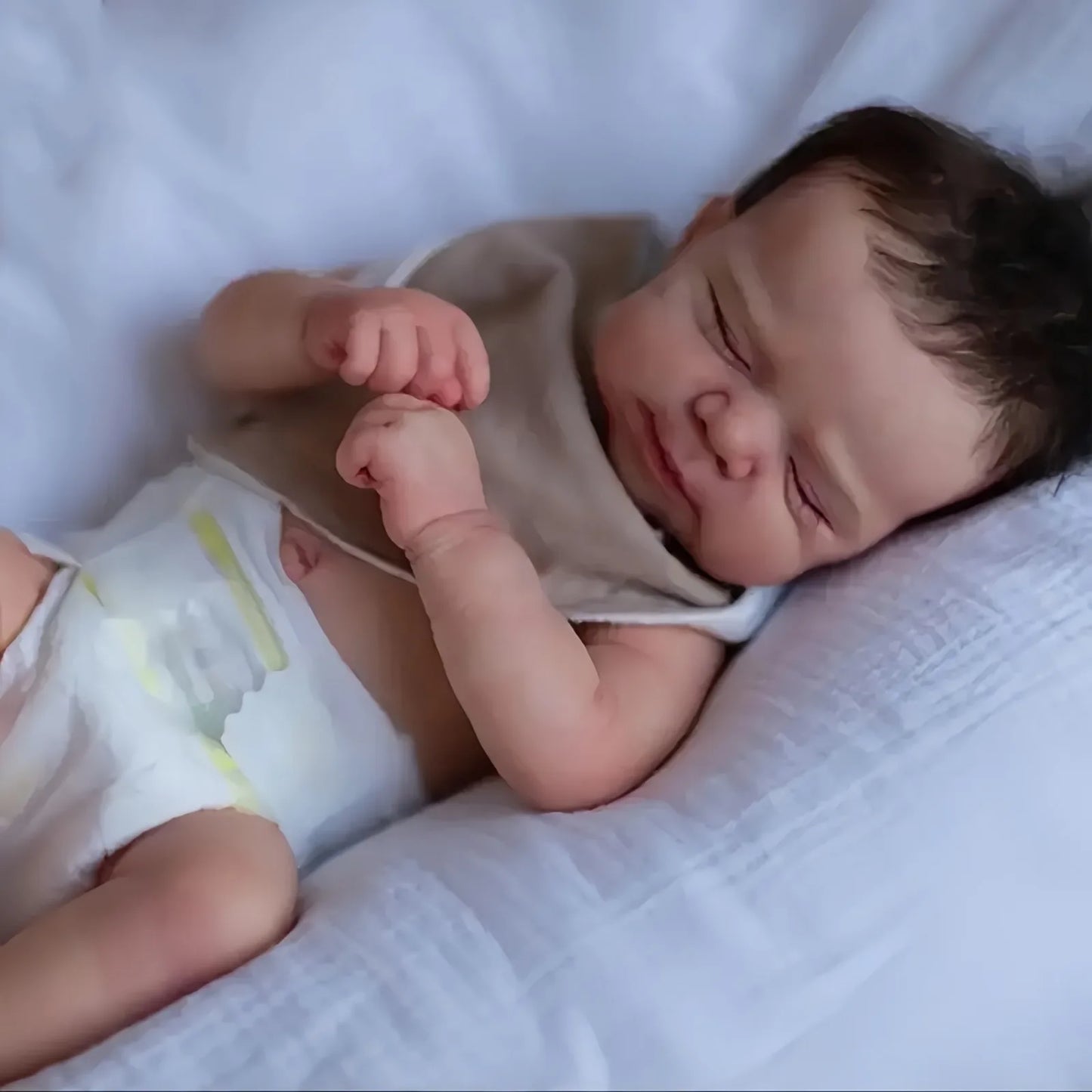 Risbecko 19 Inch Painted Reborn Baby Doll Handmade Preemie Gift for Girls