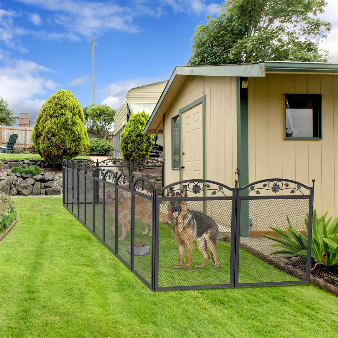 8 Panel Heavy Duty Dog Playpen Indoor Outdoor Metal Fence with Waterproof Pad
