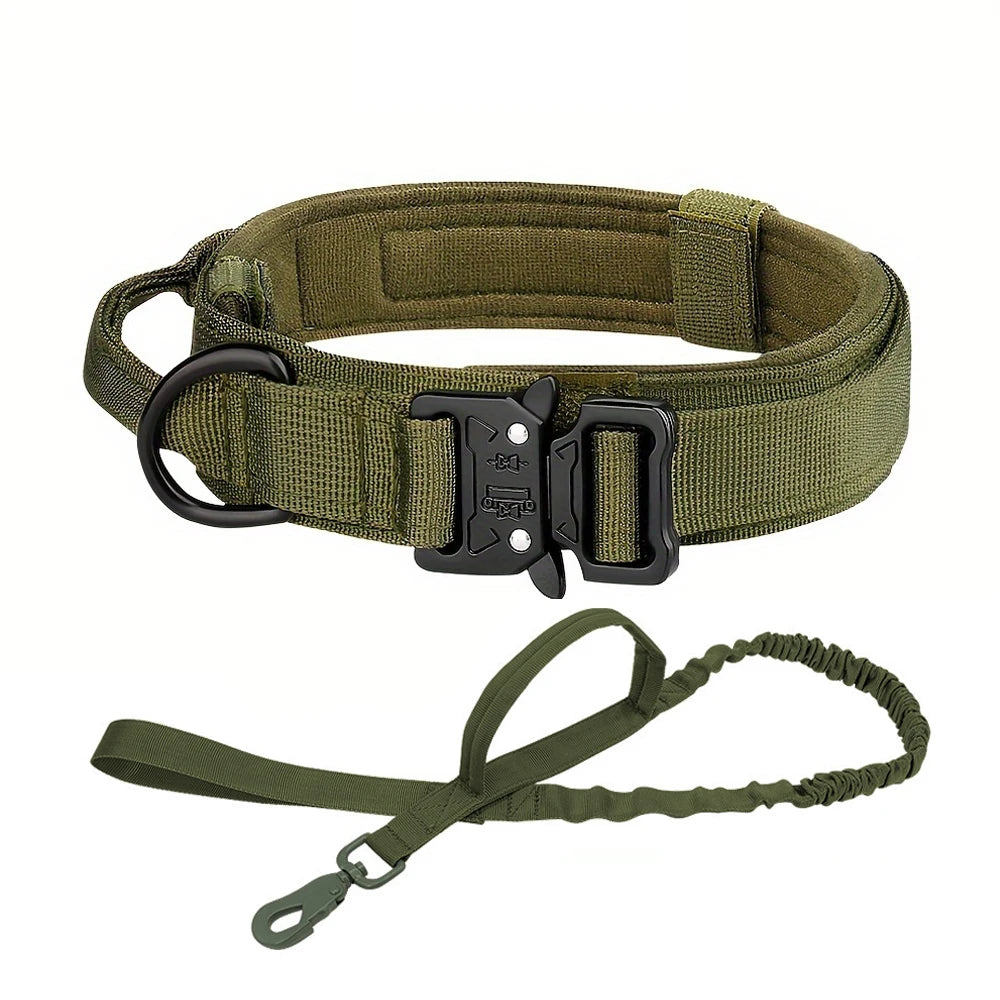 Adjustable Tactical Dog Training Collar and Leash Set for Small and Big Dogs