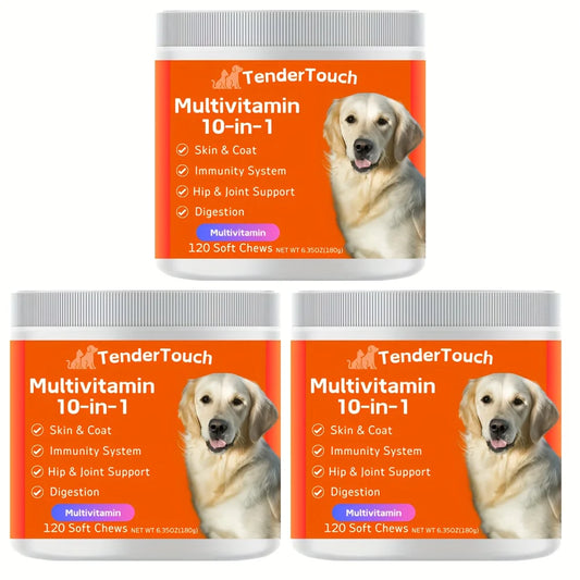 TenderTouch Multivitamin Dog Chews 3 Pack Grain Free Digestive Enzymes 540g
