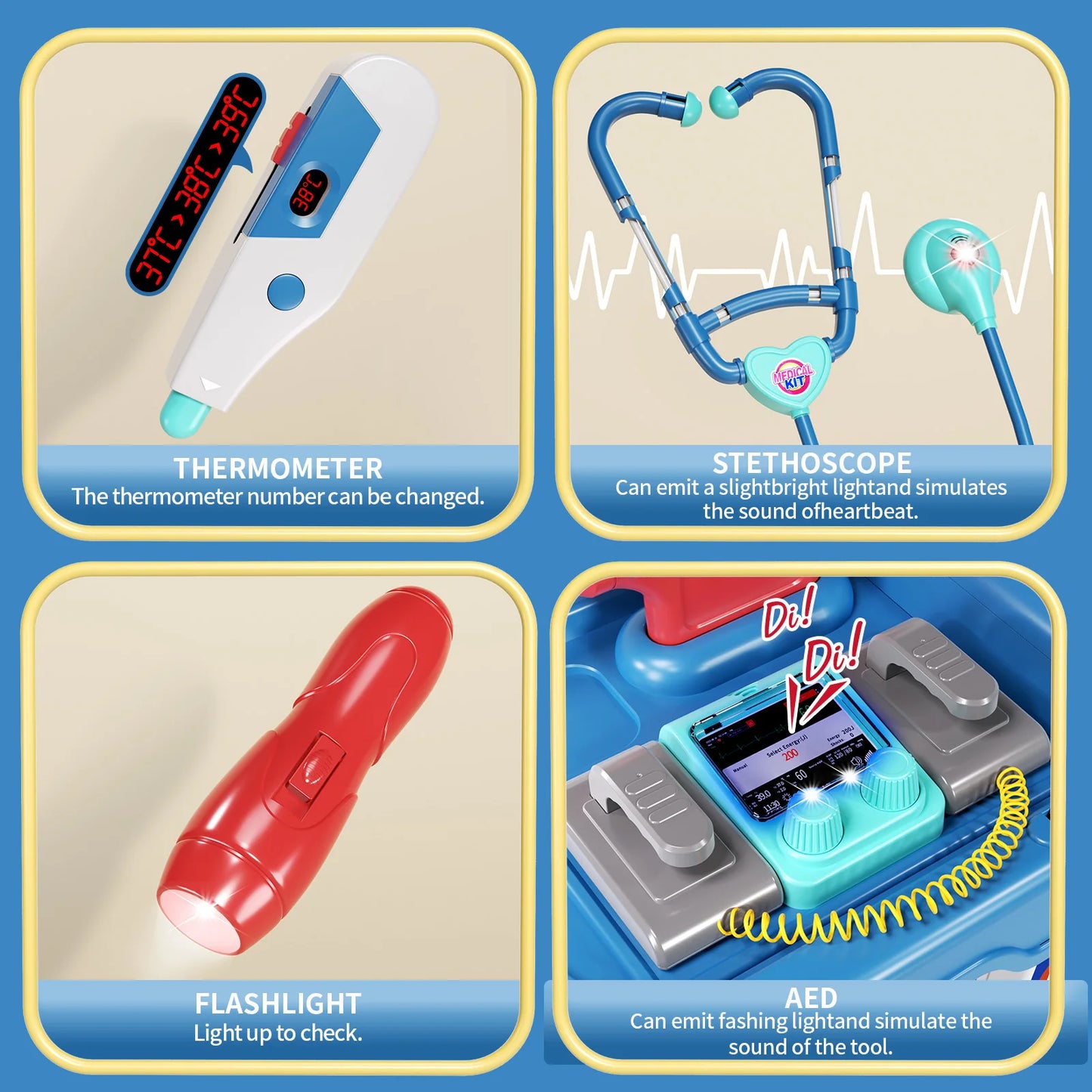 Children's Doctor Toy Simulation Tool Set for Girls with Luggage Rolling Case to Play as Nurse and Give Injections with Stethosc - Loving Babies & Pets Shop