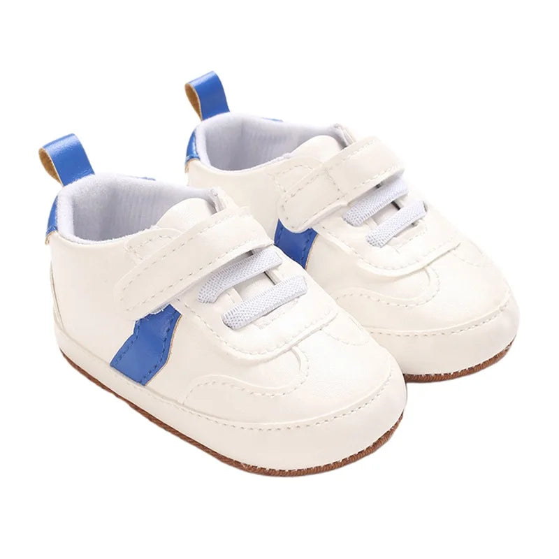 Infant Toddler Soft Sole Leather Sneakers with Contrast Colors Breathable Baby Flats for Newborn Boys and Girls Comfortable - Loving Babies & Pets Shop