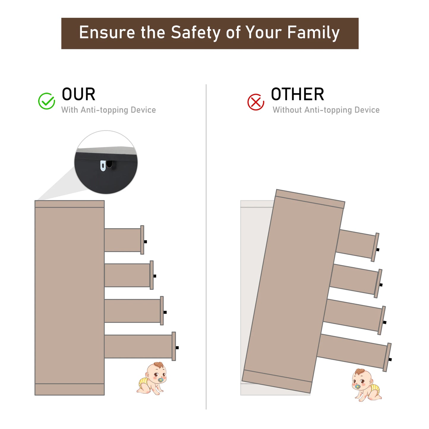 7 Drawer Dresser for Bedroom, 55 Inch Modern Dresser with High Gloss Drawers, Large Wood Chest of Drawer, White/Black - Loving Babies & Pets Shop