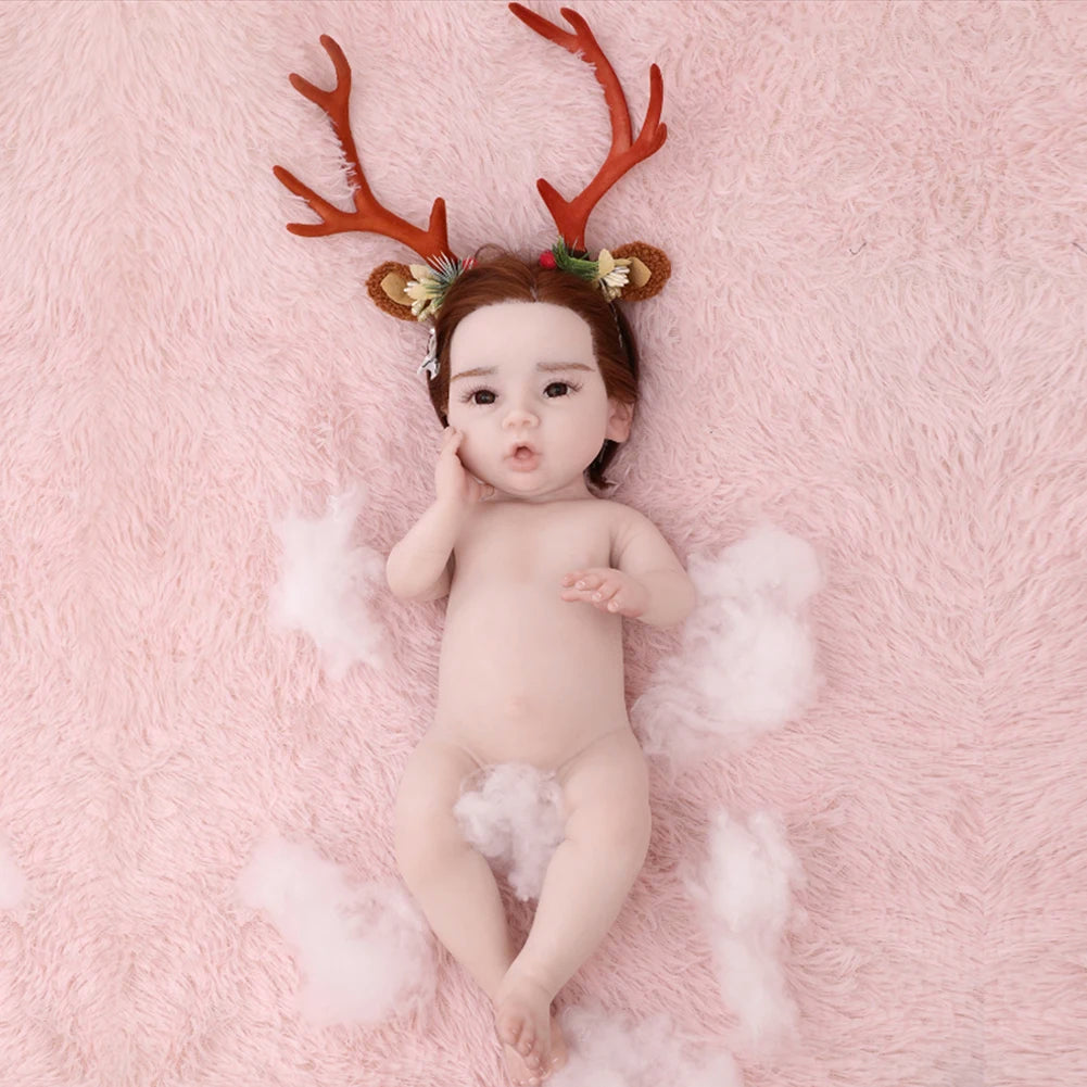 U-charmmore 47cm 3KG Full Silicone Reborn Baby Silicone Reborn Doll Full Body Silicone Girl  Real Newborn Baby Kid's Gift - Loving Babies & Pets Shop