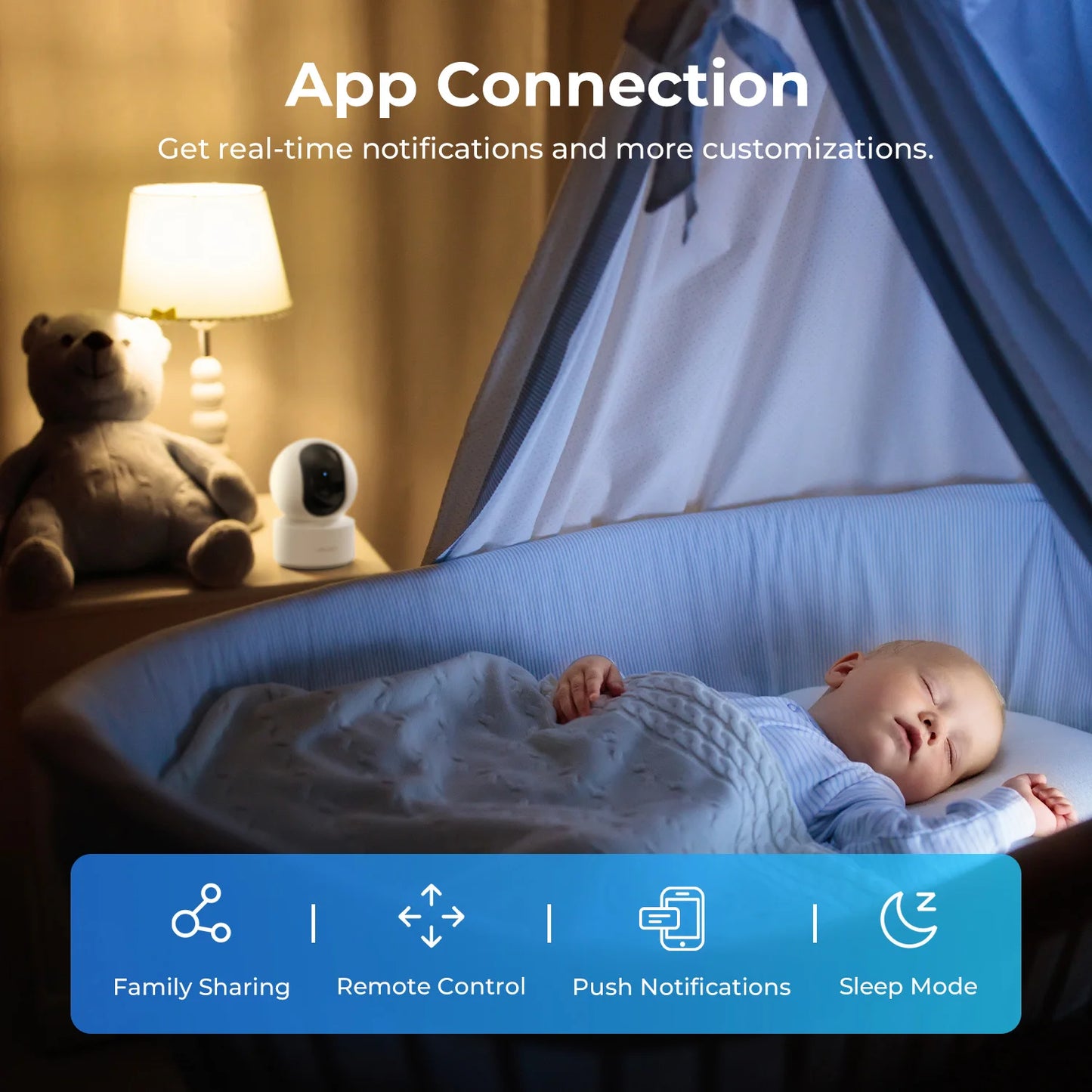 IMILAB C21 2.5K IP Security Camera MiHome App 360° Night Vision Baby Monitor with App, 2-Way Audio, AI Detection