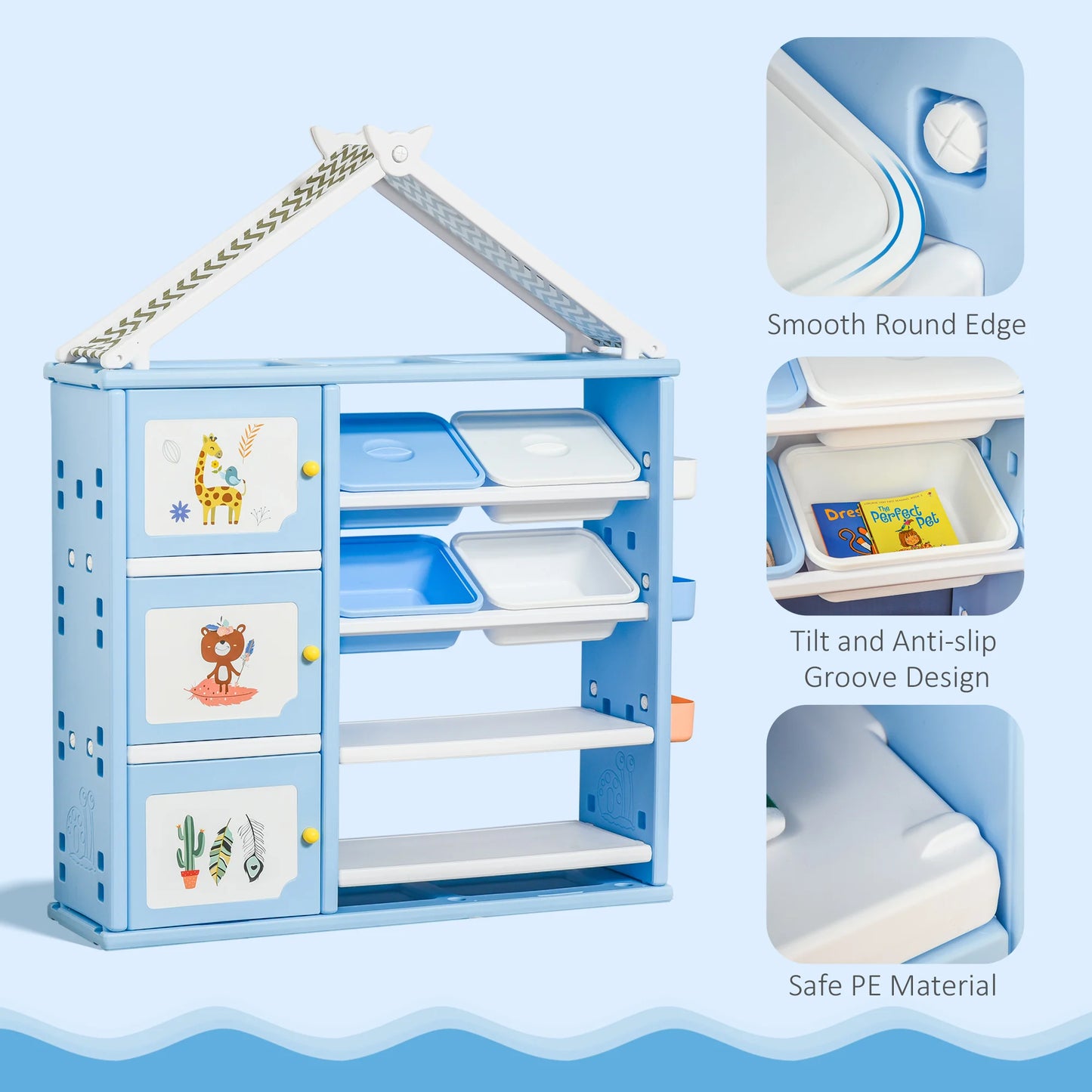 Multi-Style Kids Bedroom Shelf Organizer for Toy Storage and More