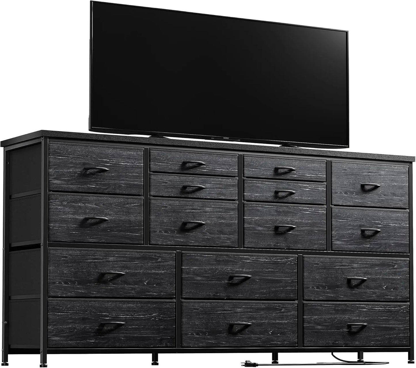 Dresser TV Stand with Power Outlet 60" TV Stands for Living Room Dresser for Bedroom with 16 Drawers for TV Stand - Loving Babies & Pets Shop