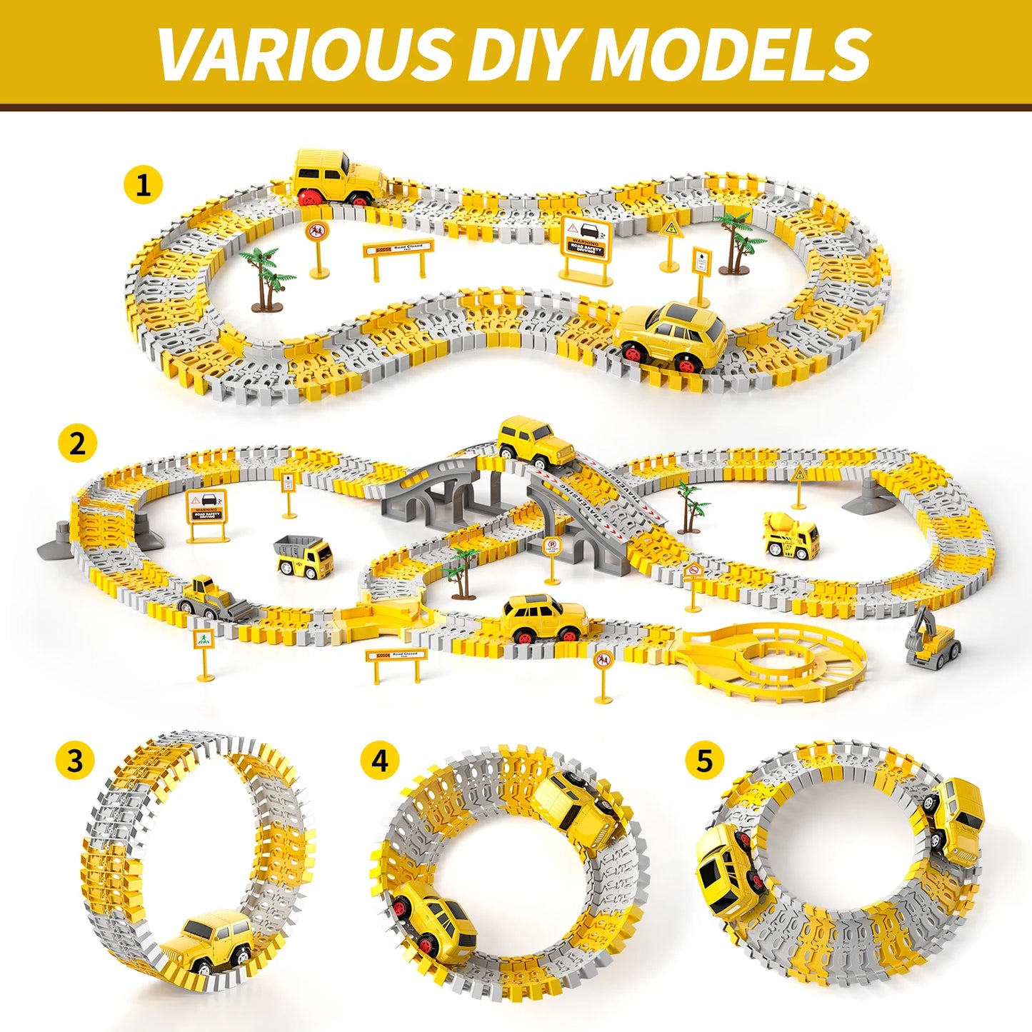 Toddler Boy Toys 236 PCS Race Tracks Toys Gifts for 3 4 5 Year Old Boys Kids, 6 PCS Construction Car Toys Gifts for 2 3 4 5 Year - Loving Babies & Pets Shop