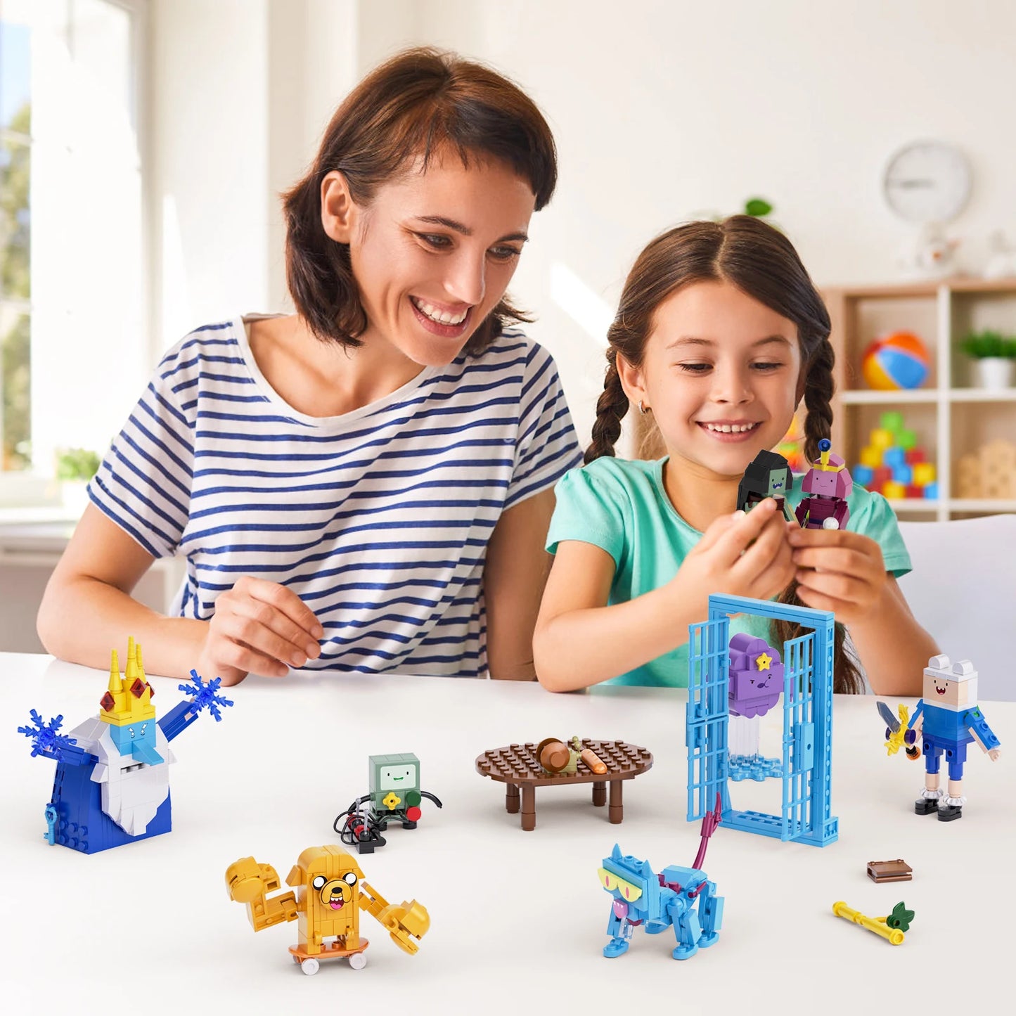 8in1 Adventure Time Building Block Set with Finn Jake Ice King and Bimo Action Figures