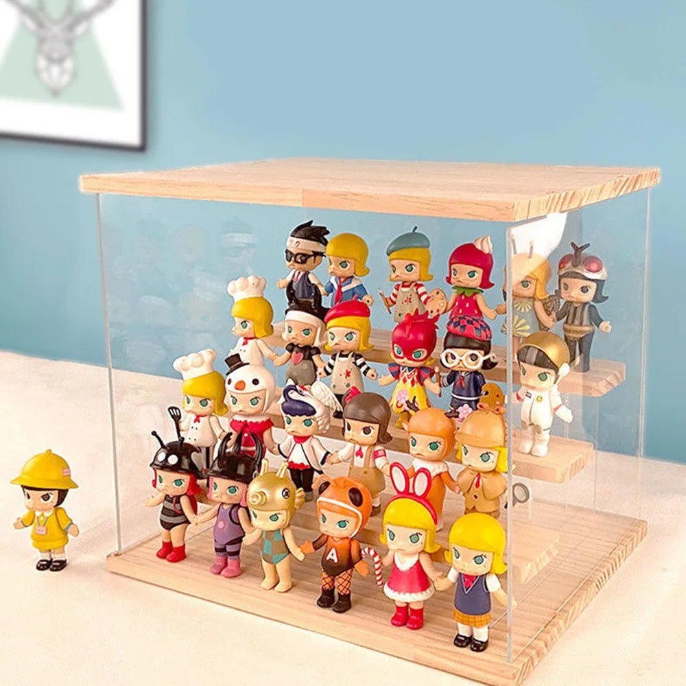 Acrylic Display Countertop Box 4 Stairs Free-standing Storage Rack Clear Doll Blind Box Storage Organizer Holder Children Shelf - Loving Babies & Pets Shop