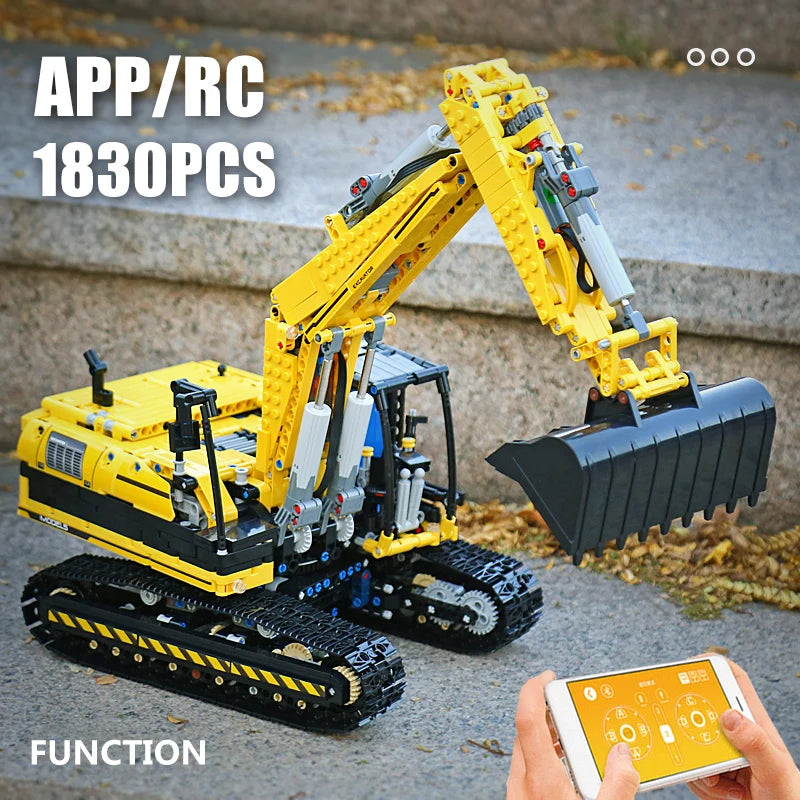 Mould King 13112 Motorized Excavator Building Blocks Toy for Kids and Teens