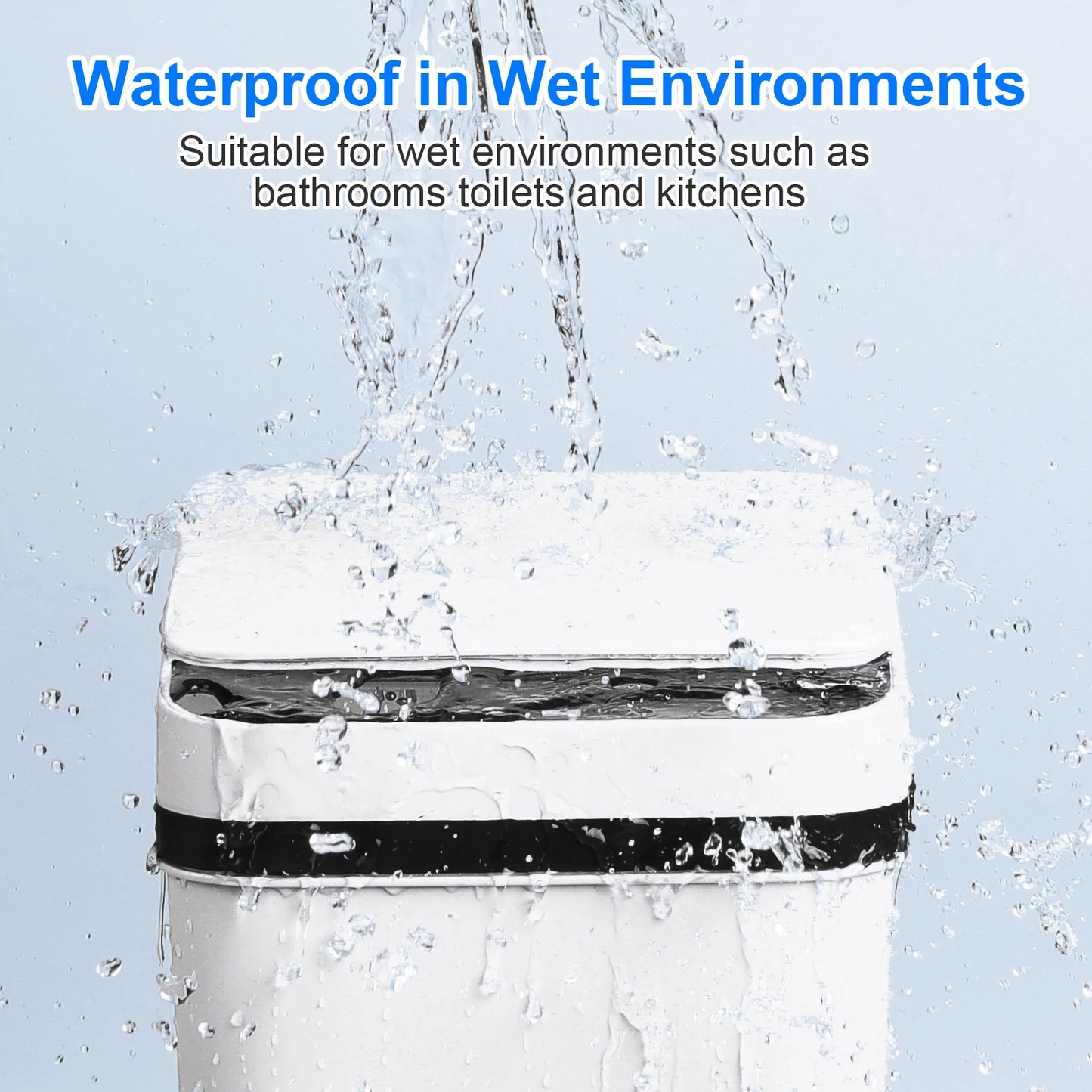 2 Pack 12L Bathroom Automatic Trash Cans Touchless Motion Sensor Slim with Lid for Bathroom Bedroom Living Room Office White - Loving Babies & Pets Shop